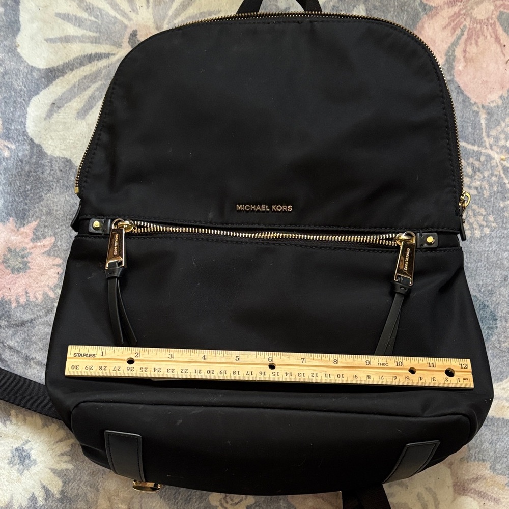 Michael Kors Black Nylon Backpack with Gold Hardware